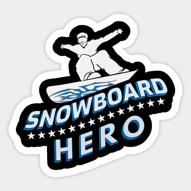 Snowboard Hero Winter Mountains Snow Gift Sticker by JeZeDe